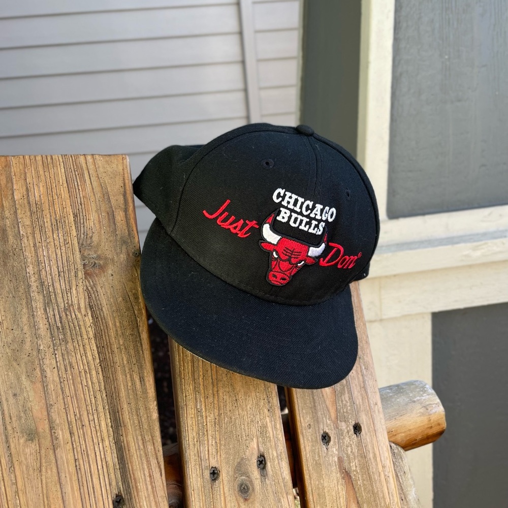 Chicago Bulls Just Don New Era Fitted Hat Mens 7 3/8 Black NBA Basketball Cap